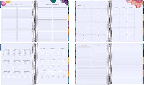Miniatura 7 de Agenda mensual en espiral de 8.5 x 11 (enero de 2026 a diciembre de 2026)  Cubierta clásica hexagonal, tema hexagonal, bobina de platino