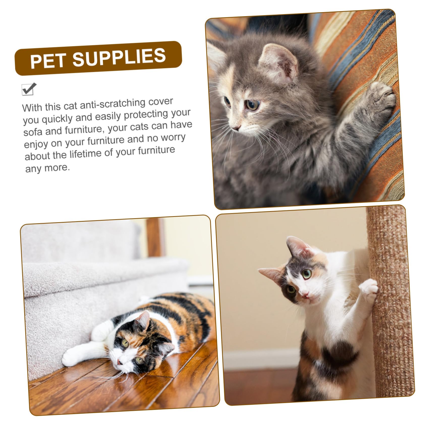 Beavorty Funda Protectora para Sofá Material de Algodón y Lino Antiarañazos Diseño de Garra de Sisal Alfombra para Gatos Adecuado Hogar Habitación