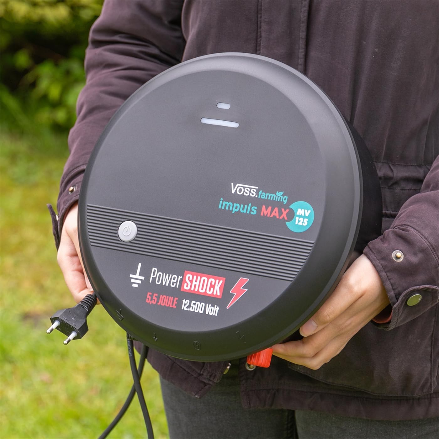VOSS.farming 230V Pastor eléctrico 'Impuls MAX MV125' - para cercados eléctricos, tensión hasta 2,5 kV, para cercados de Ganado Vacuno, Cabras, para Defensa contra Lobos y jabalíes