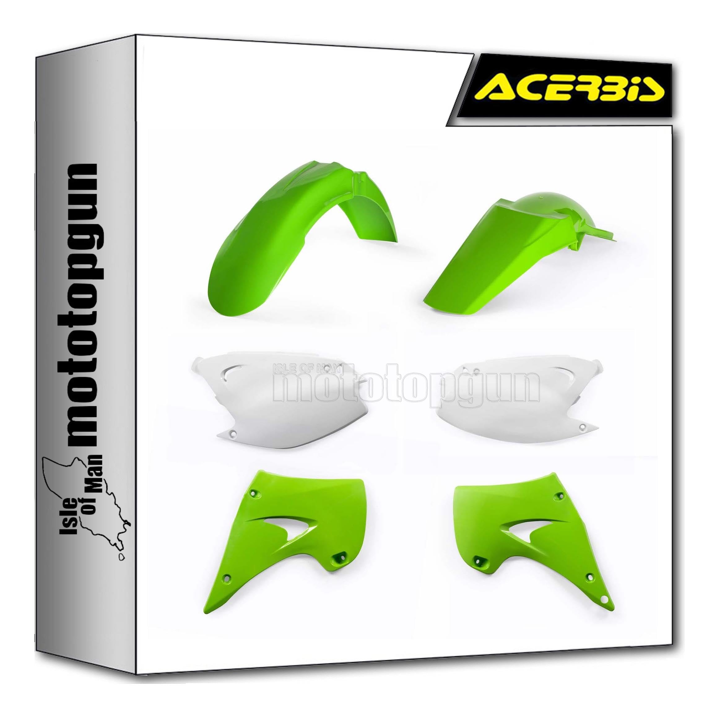 Cache carénage Acerbis argent pour moto cross Kawasaki KX 125 2T 2003-2008