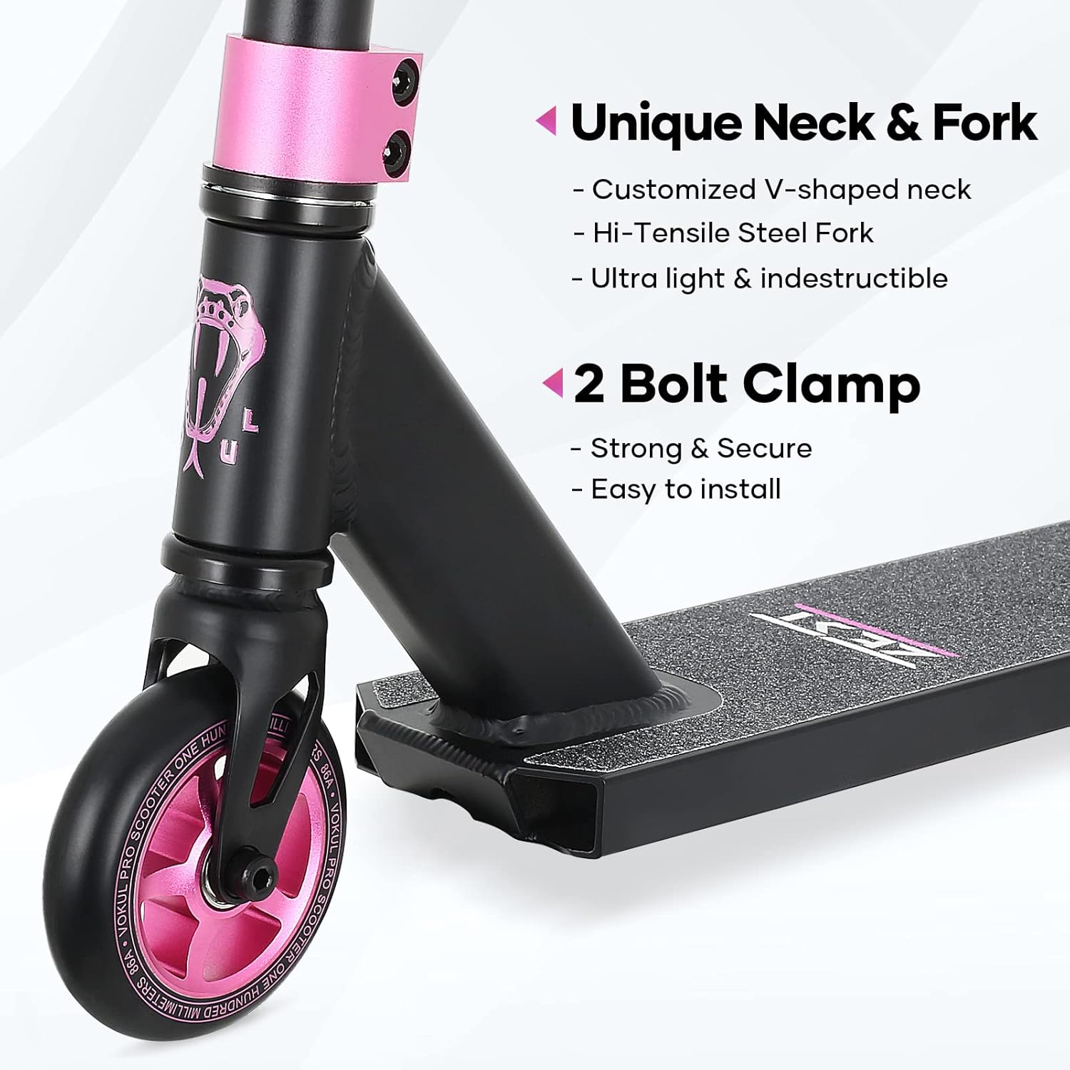 Vokul Zest Pro Scooter-Trick Scooter for Kids, Freestyle Scooter for Fun and Ride; Stunt Scooter for Kids, Teens, Adults, Age 6 and up; Cool Colors