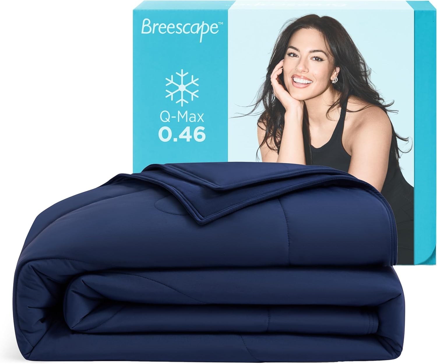 Breescape Cooling Comforter King Size - BlendTek™ Q-Max>0.46 Tech, Breathable Blanket for Hot Sleepers & Night Sweats Relief, Premium Lightweight Summer Bedding, 106x96 Inches, Twilight Blue