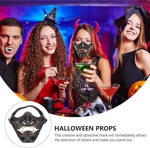 Miniatura 7 de Didiseaon Samurai Oni Half Oni Half Face Oni Face Oni para hombre Oni Half Face Ghost Japonés