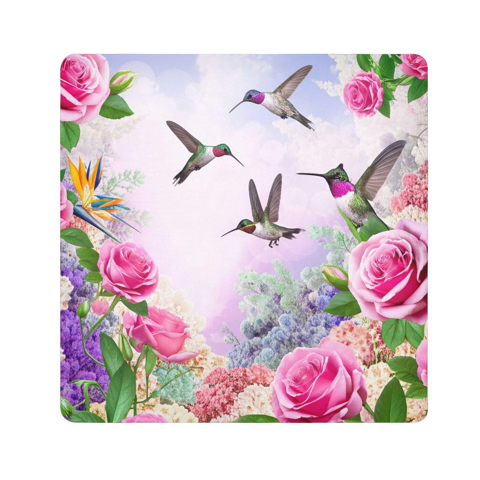 ODAWA Camera Protective Wrap Hummingbirds Flowers Self Adhesive Cloth 21.7