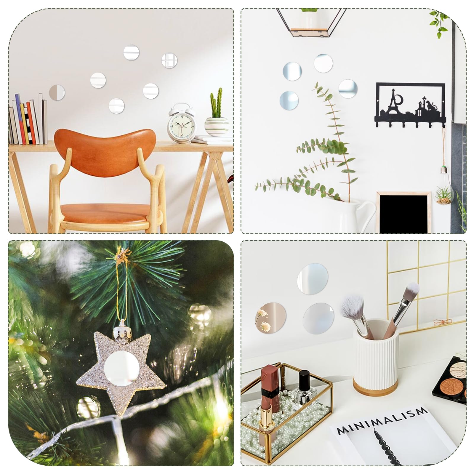 Okrągłe lustro akrylowe 5 cm samoprzylepne lustro małe rzemiosło lustrzane płytki mini naklejki ścienne naklejki ścienne naklejki na lustra ścienne arkusze do dekoracji wnętrz DIY rzemiosło