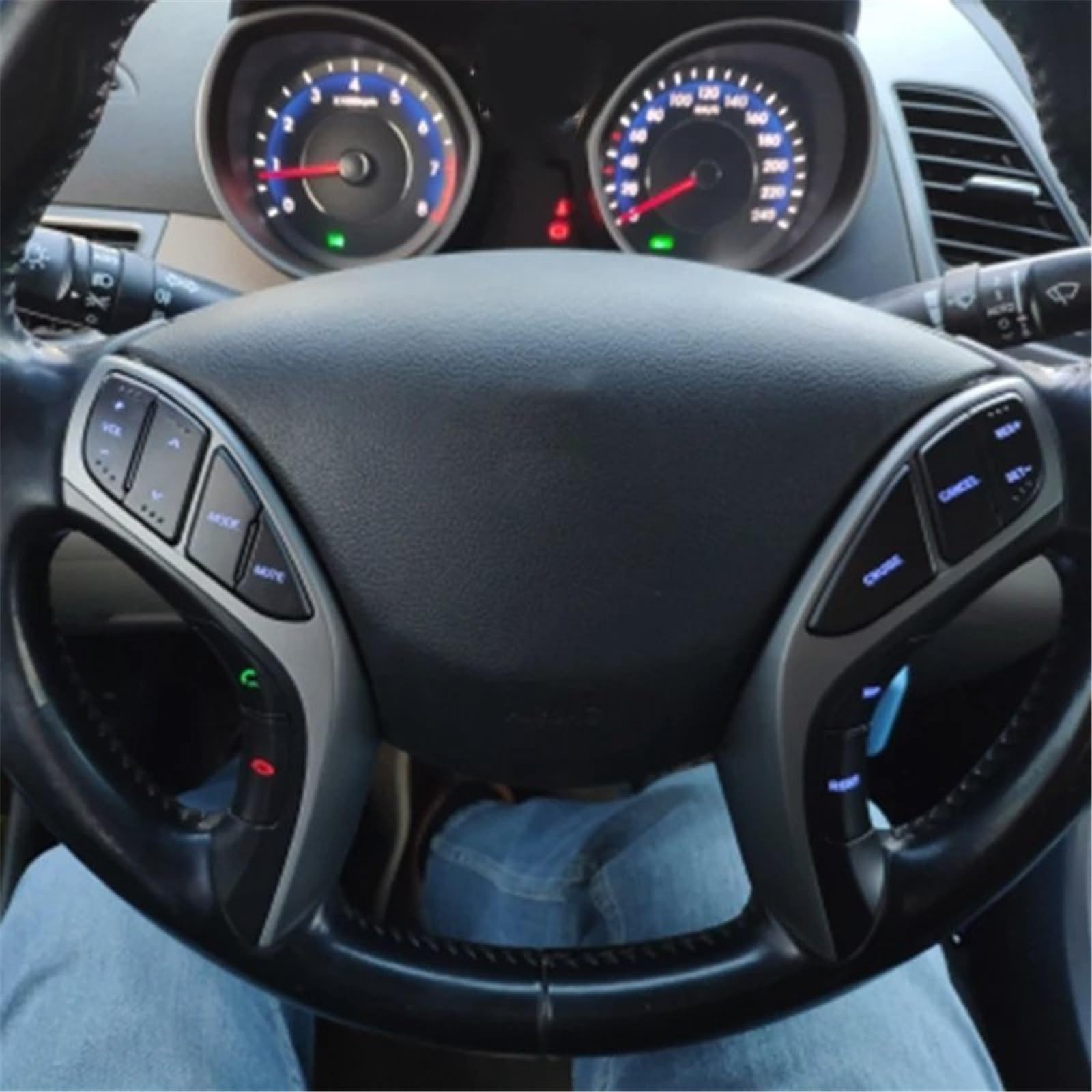 Hyundai dla Elantra 2012 2013 2014 2015 samochodowy wielofunkcyjny przełącznik kierownicy samochód Cruise pilot muzyka przyciski akcesoria samochodowe