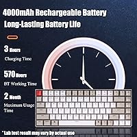 Vista 5 de Keychron Teclado mecánico para juegos K2 inalámbricocableado 84 teclas teclado mecánico retro para máquina de escribir teclado Bluetooth multitarea