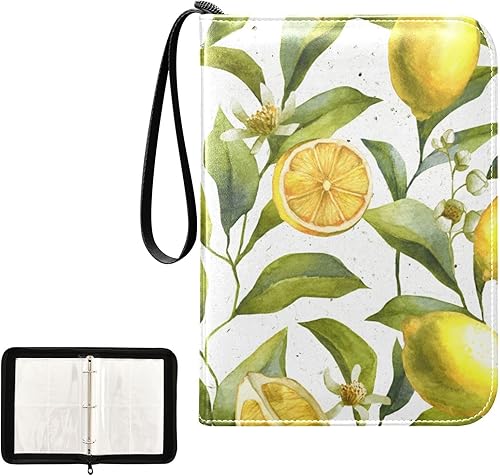 Lemon Card Binder 400 Pockets Trading Card Storage Binder Album with Sleeves Zipper Card Collection Holder Folder for Sport Cards Game Cards Sleeved