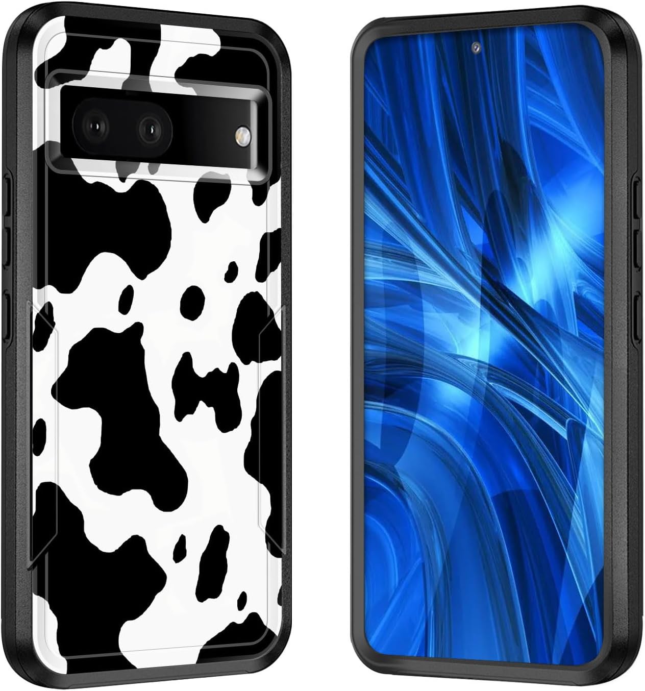 for Pixel 8a Case,[Military Grade Drop Tested] Heavy-Duty Tough Rugged Shockproof Protective Case for Google Pixel 8a 2024 6.1'',Cow Print