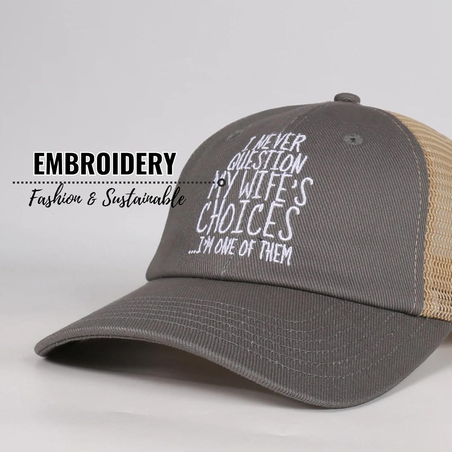 InnoBeta Husband Gifts Cap, Funny Adjustable Embroidered Hat for Anniversary, Valentine's Day, Birthday, Christmas, Grey-Brown - Image 4