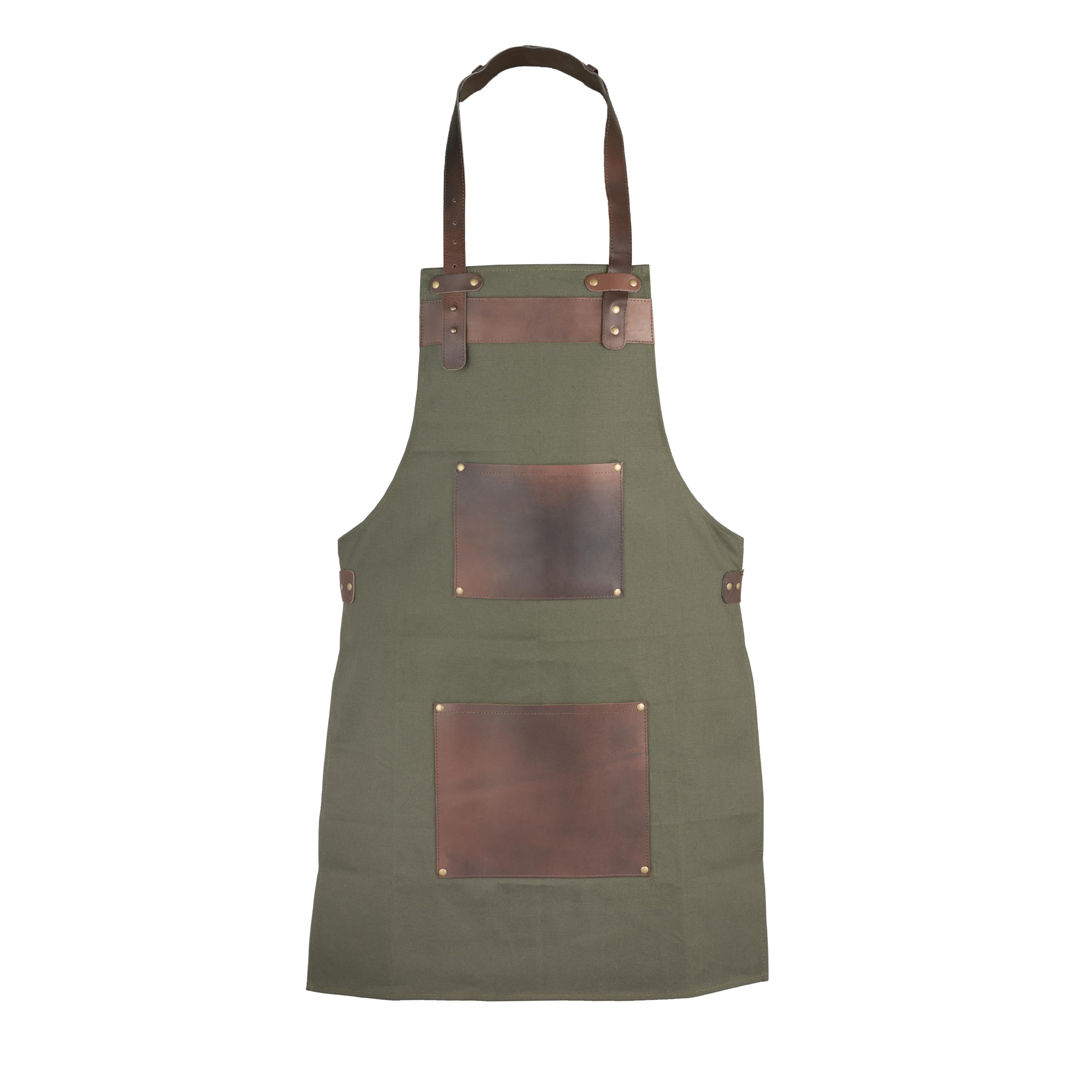 Grembiule da macellaio in pelle di alta qualità, colore verde, grembiule da cuoco, grembiule da cuoco, grembiule da cuoco, grembiule fai da te, regalo per lui e per lei, Verde, Taglia unica