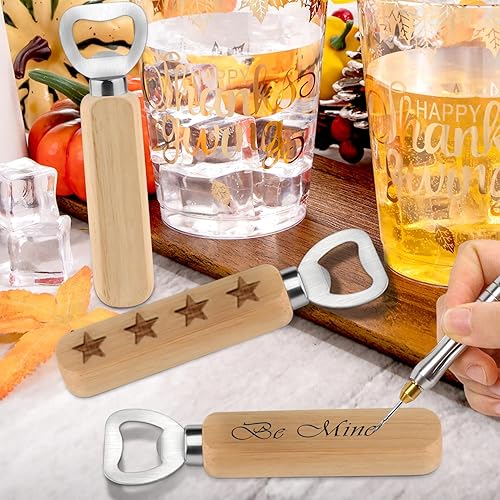 Miniatura 4 de Paquete de 10 abridores de botellas de madera de acero inoxidable, mango de madera, abridor de cerveza, barman para bebidas, abrebotellas para el