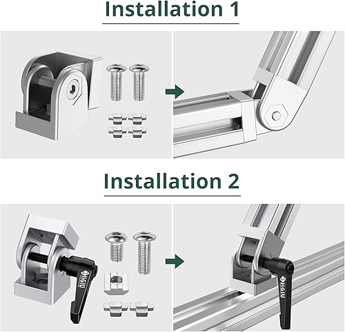 Miniatura 5 de JiGiU 4 piezas de junta de pivote de aleación de zinc fundido a presión para extrusión de perfil de aluminio de la serie 3030, soportes de conector