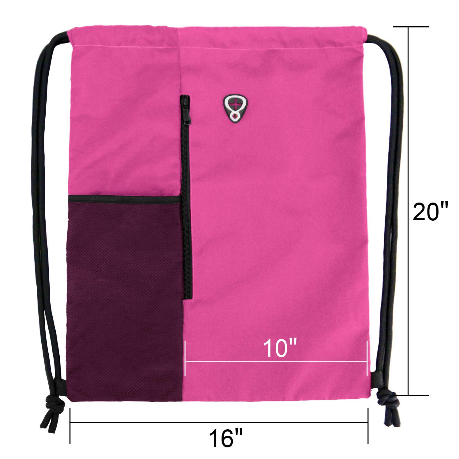BeeGreen Drawstring Backpack Sports Gym Bag for Women Men Large Size With Two Zipper Pockets and Water Bottle Mesh Pockets - Image 2