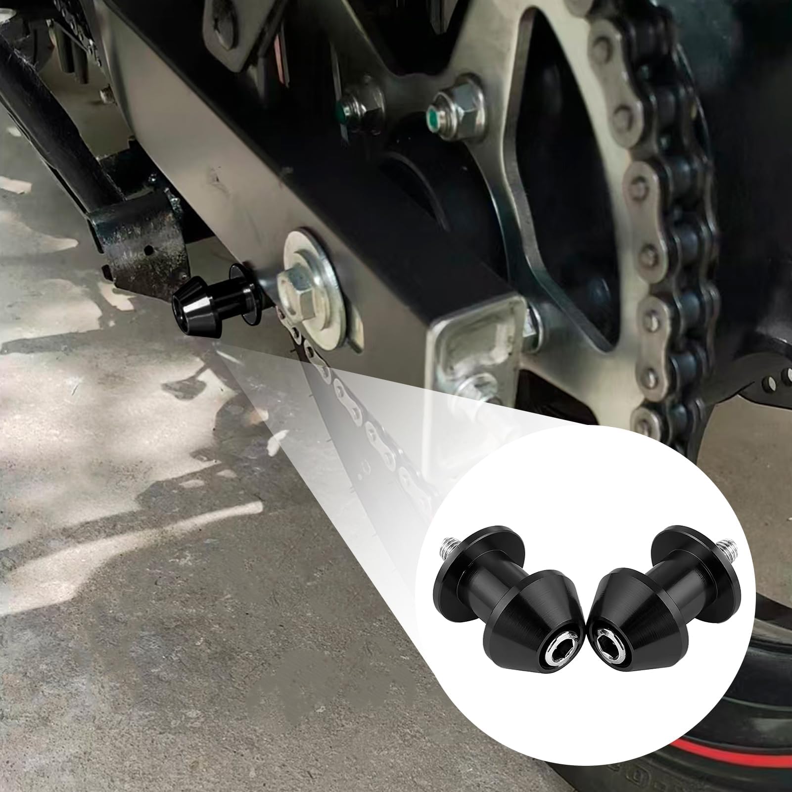 2 Béquilles Universelles M8 Pour Moto - Support Bobine En Aluminium CNC, Or - Pour Bras Oscillant 8 Mm - 8