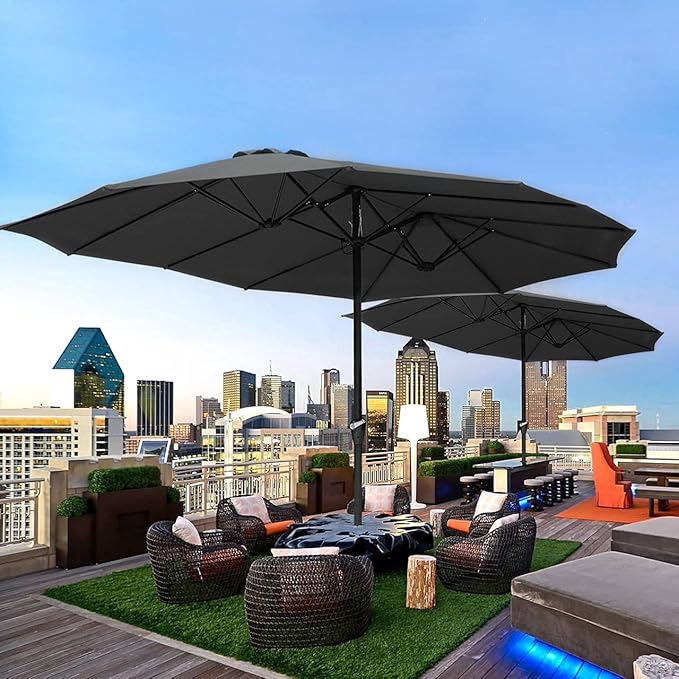 Harrier 15ft Double Sided Parasols Backyard Canopy with