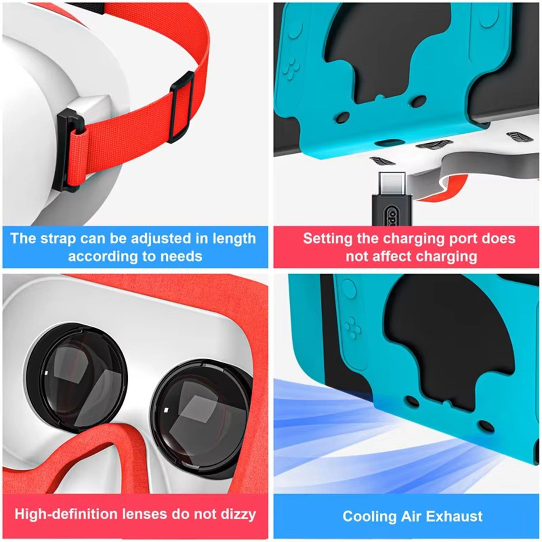 Casque VR pour Nintendo Switch, casque de réalité virtuelle pour console Switch OLED pour jeux 3D pour adultes et enfants pour Labo VR, noir