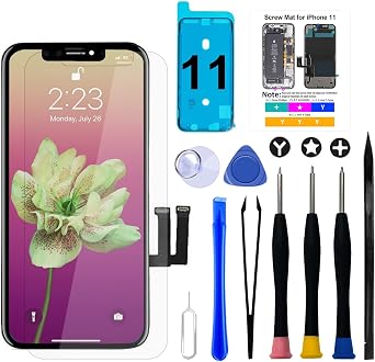 for iPhone 11 LCD Screen Replacement Kit 6.1"FHD Display Digitizer Assembly | COF Touch Screen Digitizer Assembly with Repair Tools, Waterproof Adhesive Seal, Tempered Glass Protector & Installation Kit