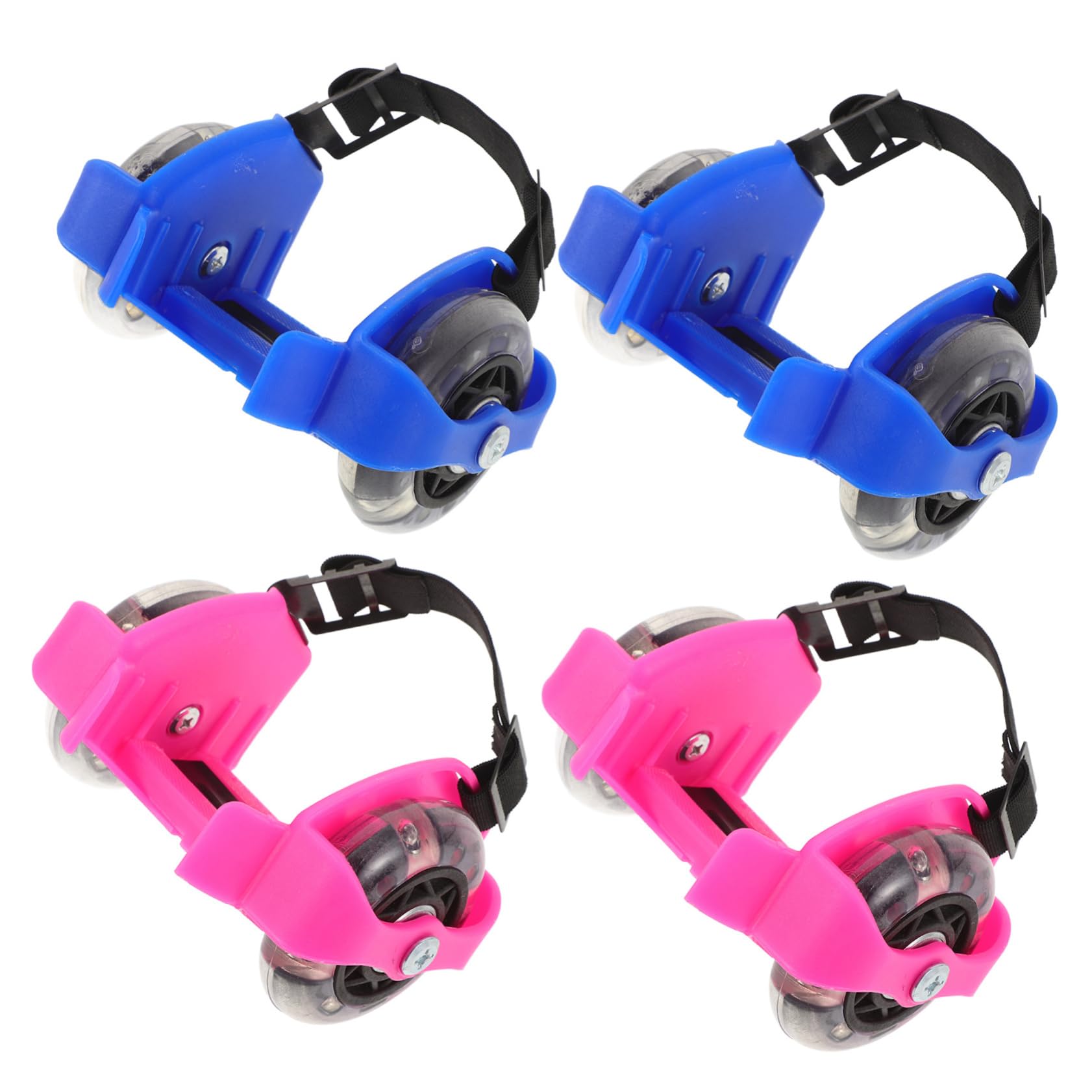 Hemobllo Patines Ajustables Ruedas Luminosas de PVC para Niños y Adultos, 2 Pares Cómodos y Resistentes para Principiantes y Actividades al Aire Libre