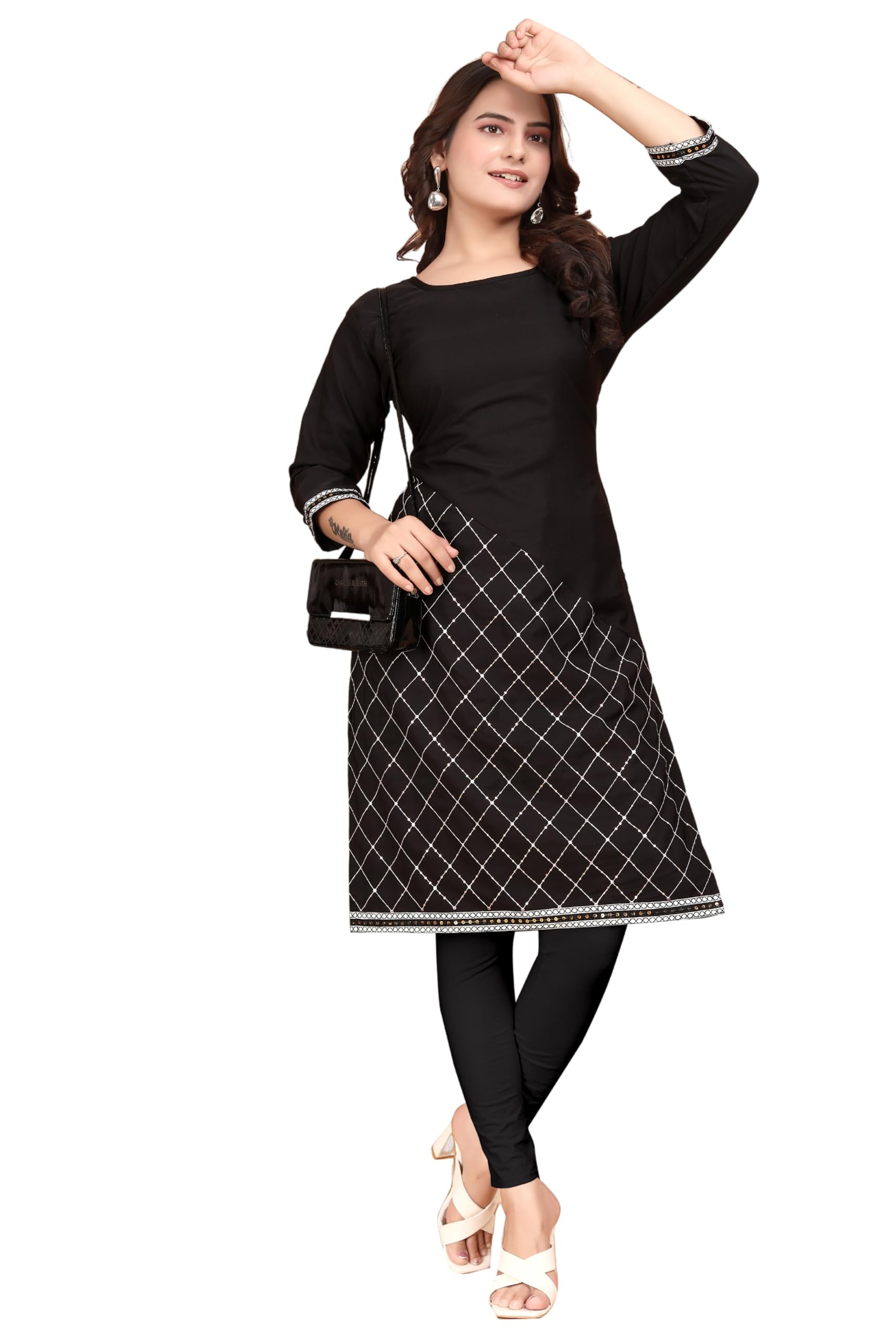 Women's Short Kurti in TopsTunic Rayon Cotton Blend | Ladies Ethnic Tunic-picture-11