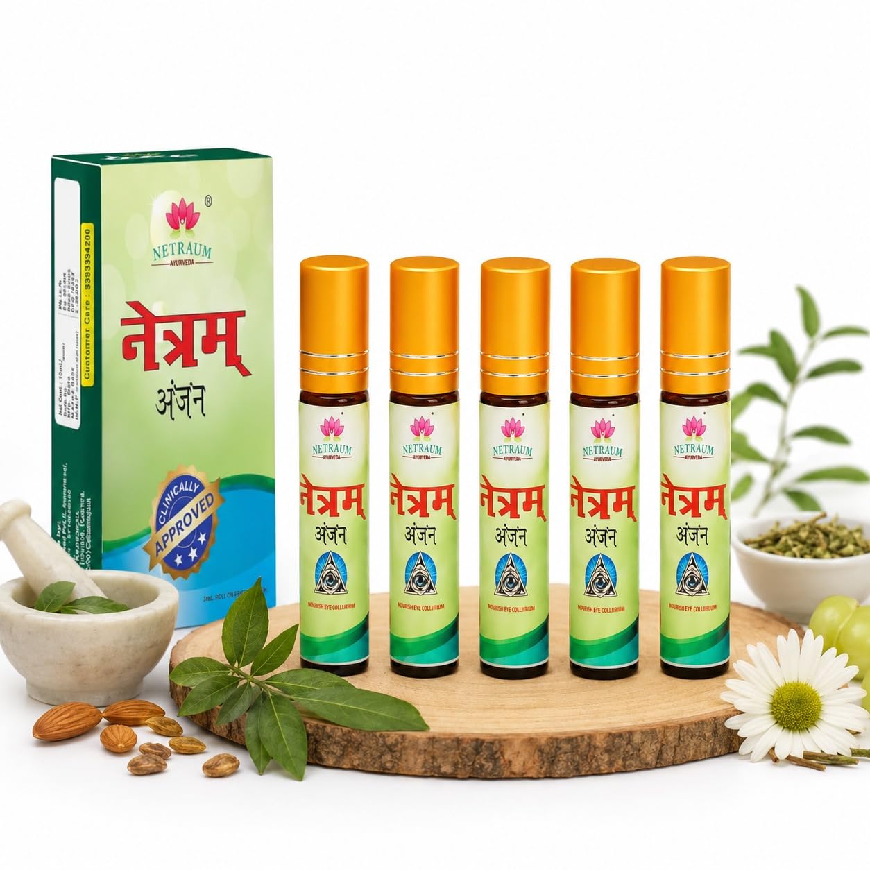 NETRAM ANJAN Roll-On | Ayurvedic Eye Care Oil | Helps Soothe Tired & Dry Eyes | Easy Roll-On Applicator | For Daily Eye Care | Pack Of 1 — Amazon image 3