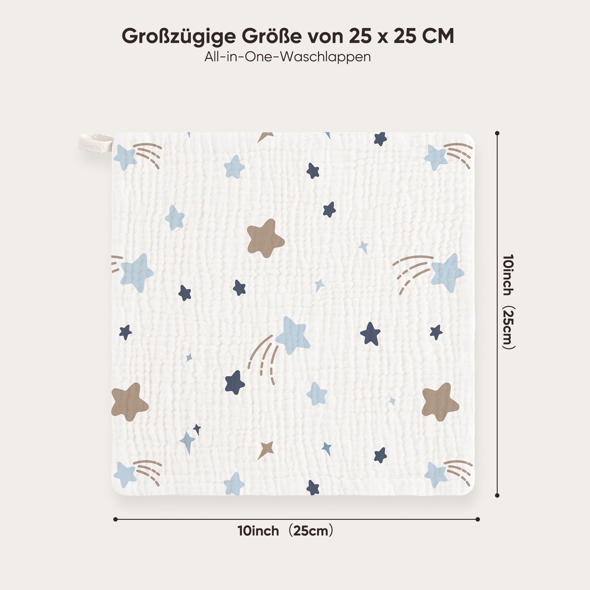Lot De 5 Langes Bébé En Coton Mousseline - 26x25 Cm - Réutilisables, Très Absorbants - Pour Nouveau-né