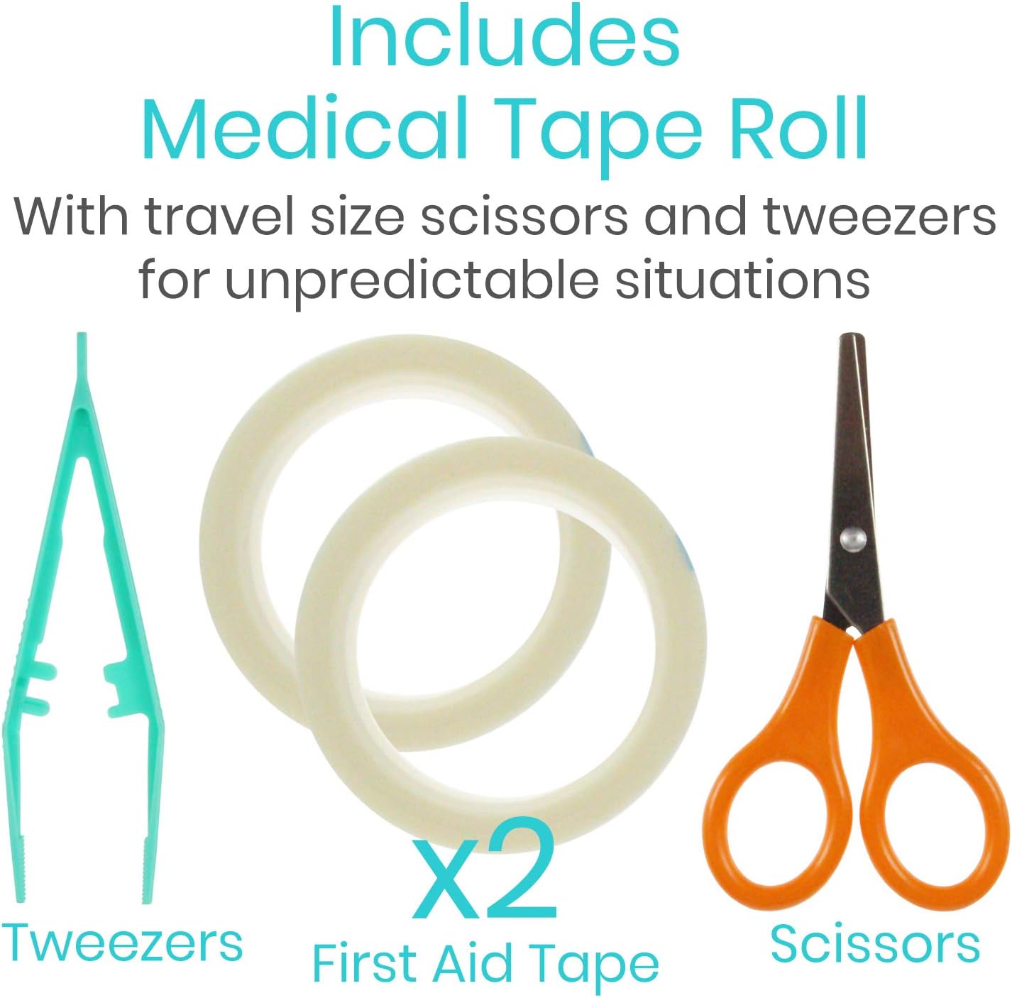 Vive First Aid Kit (300 Piece) - Survival Trauma Pack for Hurricanes, Earthquake, Car, Home - Small Hiking Gear for Vehicle, Auto Car and Camping - Emergency Medical Supply Safety Bag with Gauze, Tape : Tools & Home Improvement