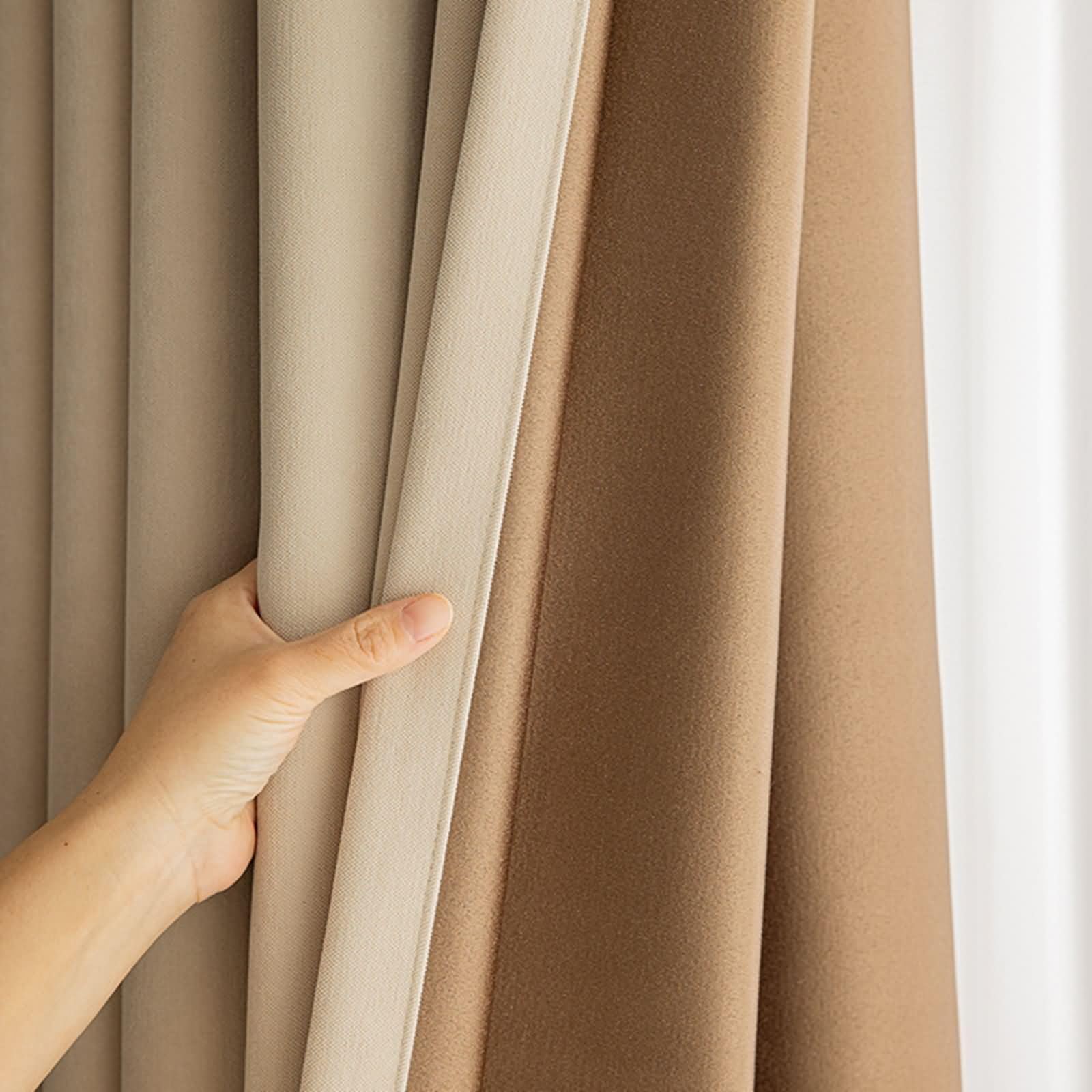Vorhänge Verdunkelung mit Ösen 274 cm Lang, Blickdichte Gardinen Hell Beige Khaki Unifarbe Verdunkelungsvorhänge für Wohnzimmer Schlafzimmer Kinderzimmer 132x274 cm(B×H), 2er Set
