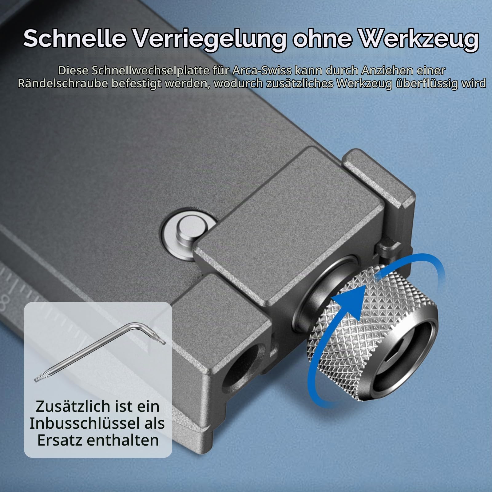 SMALLRIG 4,6-Zoll-Schnellwechselplattenadapter für Arca-Swiss für DJI RS 4 Mini Gimbal, Anti-Drop-Design und schnelle Montage – 5336