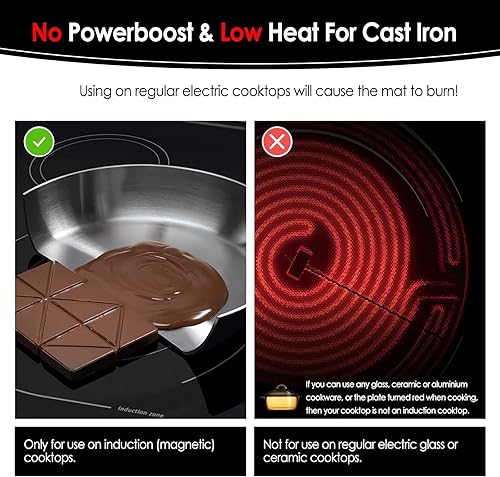 Miniatura 4 de KitchenRaku Alfombrilla protectora grande para placa de inducción, (magnética), cubiertas para quemadores de estufa eléctrica, antiarañazos como