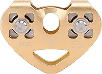 Alomejor Polia Tirolesa de 30kN, Carrinho Tandem de Rolamento Duplo Com Roldanas Suaves para Transporte de Escalada de Resgate