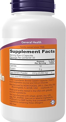 Miniatura 2 de Gelatina Now Foods de carne vacuna hidrolizada, 733739065056, 1, 1