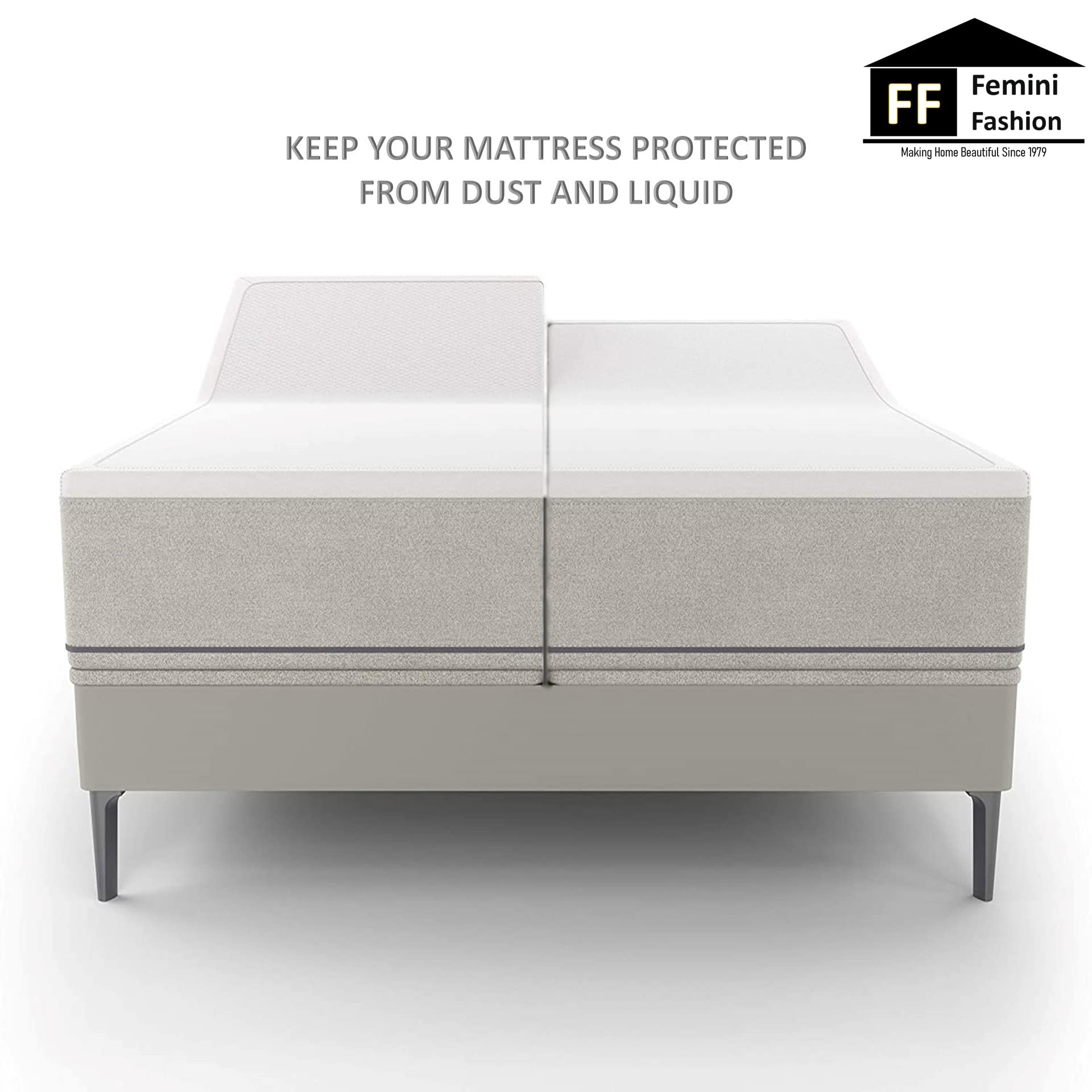 Split King Mattress Protector for Adjustable or Split Beds, 100% Waterproof Terry Cotton Split Mattress Protector - Fitted Sheet Style Comes in 2-Piece, Breathable Mattress Cover - 15