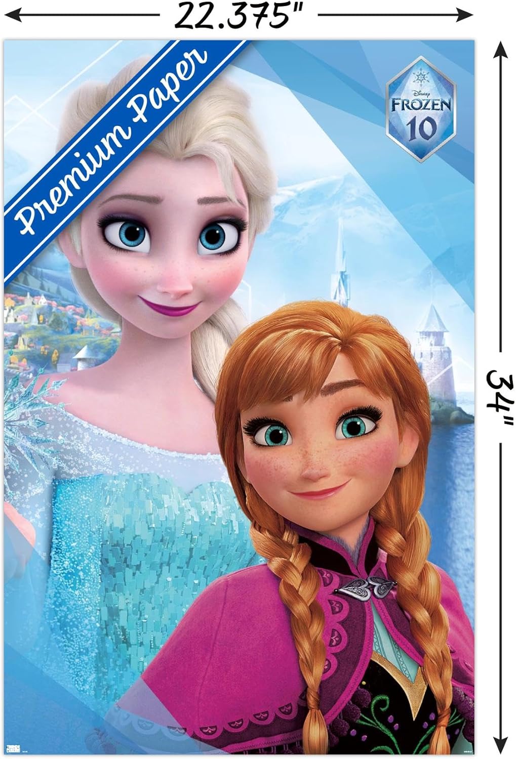 Disney Frozen - Sisters 10th Anniversary Wall Poster, 34L" x 22.4W", Premium Unframed Version