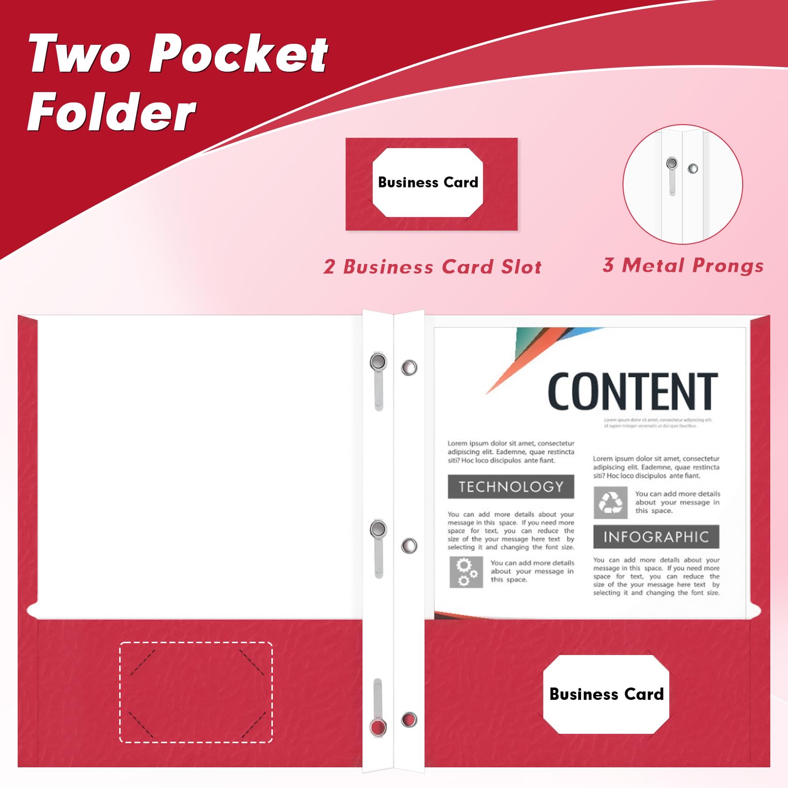 PANDRI 60 Pack Two-Pocket Folders With Prongs – Letter Size, Grey, 3-Prong Folders For Office & School