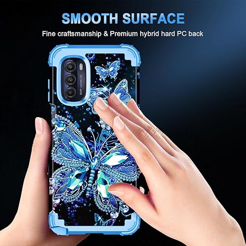 Miniatura 7 de Miqala Funda para Moto G Stylus 2022 5G4G, brillante en la oscuridad, tres capas de plástico duro resistente a prueba de golpes + funda protectora