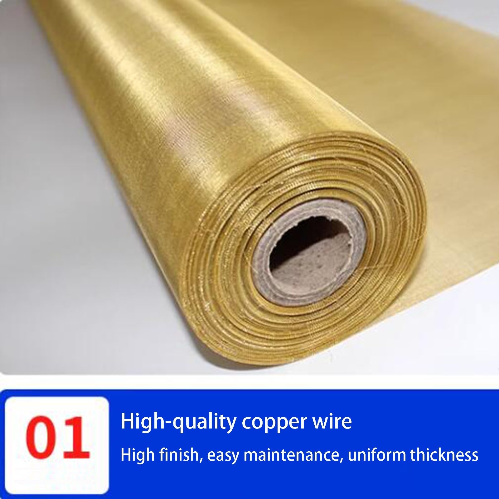 Tamis en Fil de cuivre tissé, Moustiquaire métallique en Fil de cuivre for Le Blindage des signaux électromagnétiques(Brass 1x1m,60 Mesh)