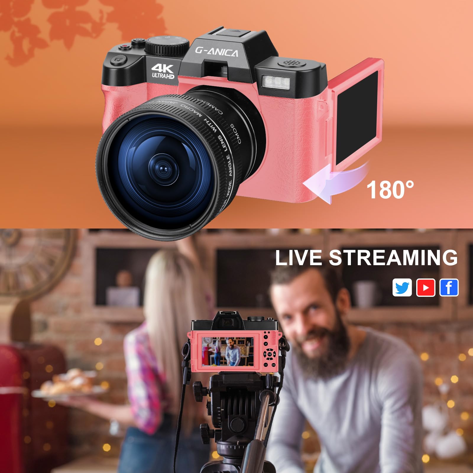G-Anica Appareil Photo numérique, 48MP pour la Photographie avec WiFi et contrôle d'application