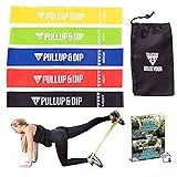 PULLUP & DIP Bandes Elastique Fitness, Loop Bands + Sac de Transport, Bandes de Résistance en Latex, Mini Bandes pour Le Renforcement Musculaire, Yoga, Gymnastique, Pilates