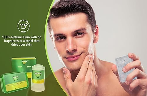 Miniatura 9 de Bloque de alumbre natural para después del afeitado, 3.5 onzas (3.53 oz) calmante de la piel y calma instantánea de la maquinilla de afeitar