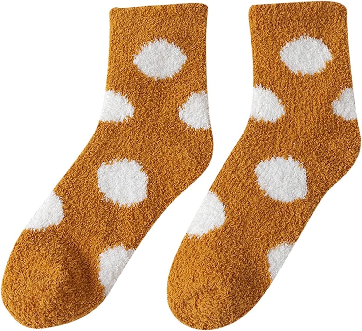 Calcetines Invierno 12 Pares De Calcetines Térmicos De Invierno Para Mujer, Patrón De Lunares Bonitos, Esponjosos, Supersuaves, Cálidos Y Acogedores Calcetines Termicos