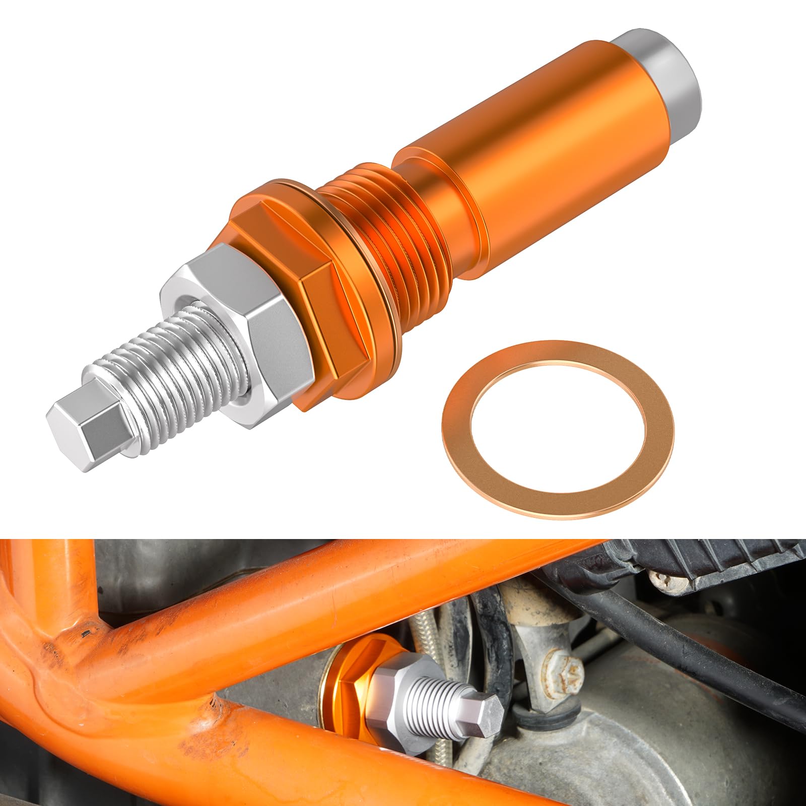 NICECNC Orange Motorrad Motor Steuerkettenspanner Compatible with Husqvarna 701 Supermoto/Enduro 2016-2017, Compatible with 690 Supermoto/SMC/Duke/Duke R 2007-2017, Siehe Ausstattungen