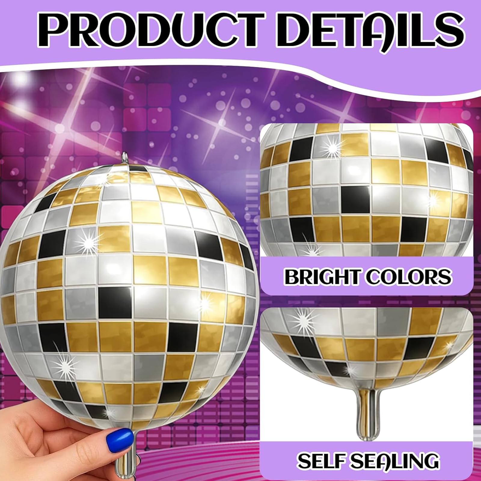 fKiZanthene Disco Ball Balloons Set of Twelve - Image 4