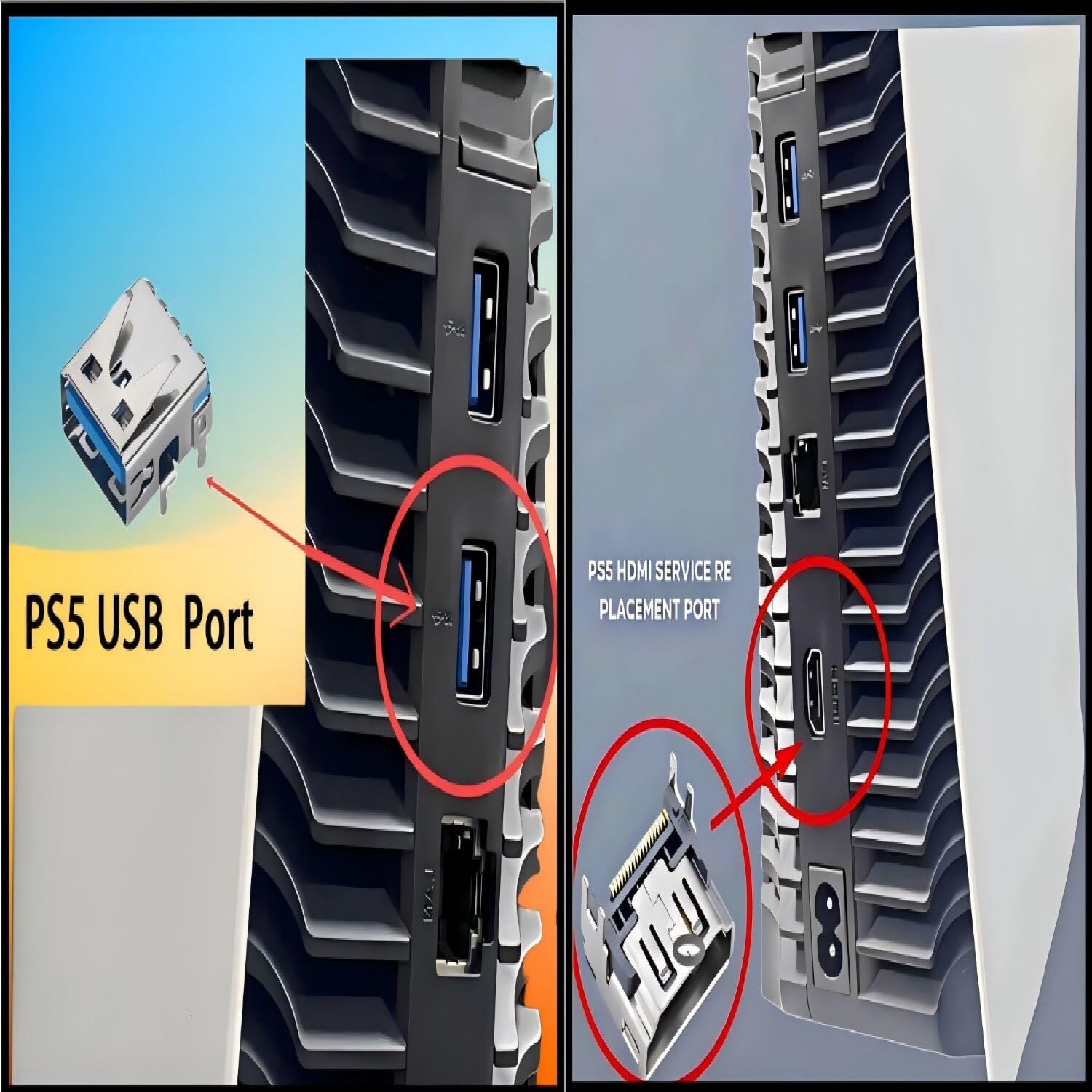 Repair Kit, 1 HDMI Port, 1 USB Port, Solder Sucker Braid Tool