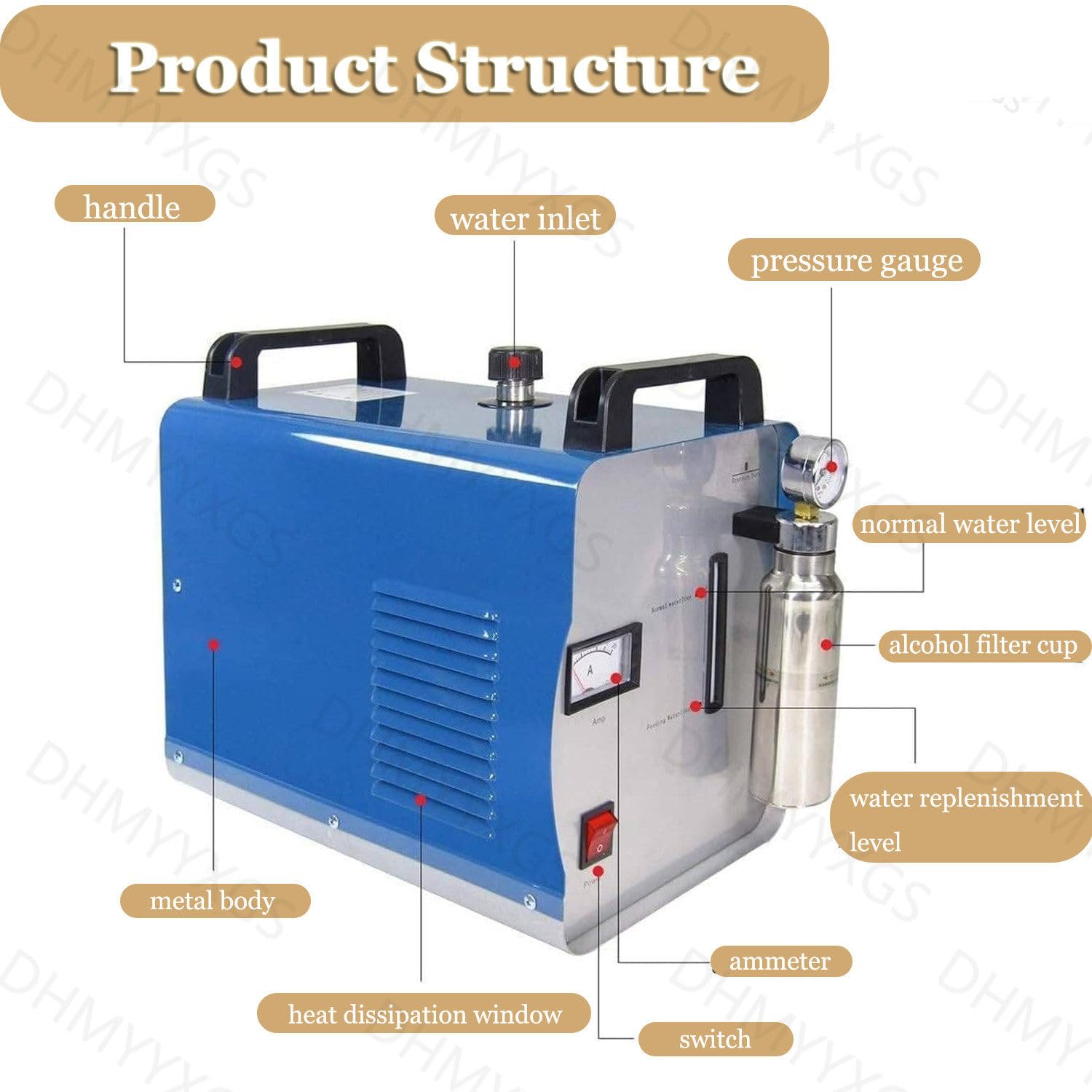 Wasserstoff Welder Hho Gasflamme Generator,Acrylic Flame Polishing Machine,Acrylschweißmaschine,Wasserstoff Sauerstoff Generator,Zum Polieren Von Kristallbuchstaben 150L/H
