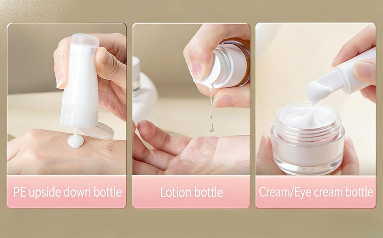 7 PCS Travel Size Bottles for Toiletries， Travel Bottles Set,Leak Proof Toiletry Containers with Graduated Vacuum Atomizer for Shampoo Lotion and Cosmetics
