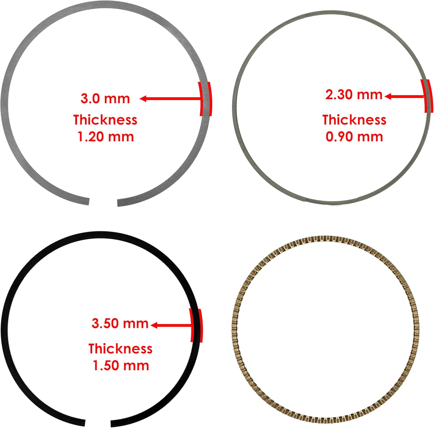Caltric Piston Rings Compatible with Yamaha Big Bear 350 YFM35/Big Wheel 350 BW350 1987-1999 / Bruin 350 YFM350/Big Bear 400 YFM400 2000-2012
