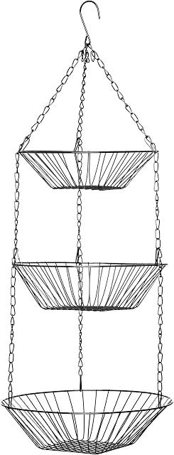 Premier Housewares 509653 3-Tier Chrome Hanging Baskets, 28 x 71 cm