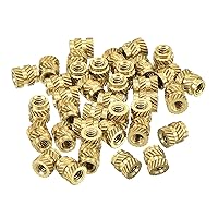 Vista 7 de uxcell Tuercas de inserción moleteadas, 120 piezas M2 x 0.118 in L x 0.138 in OD impresión 3D tuercas de latón roscadas hembra insertos de latón