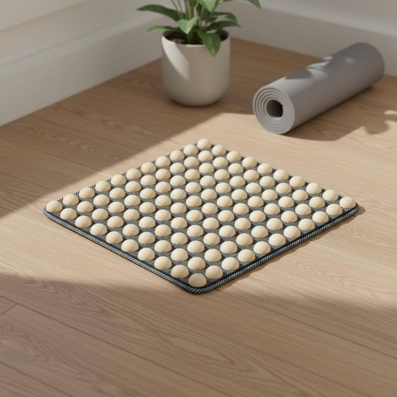 Tappetino per Digitopressione Del Piede Base Antiscivolo Tappetino Riflessologia Del Piede Portatile Accessorio Benessere per Lavoratori D'ufficio, 80CM, ConPalla